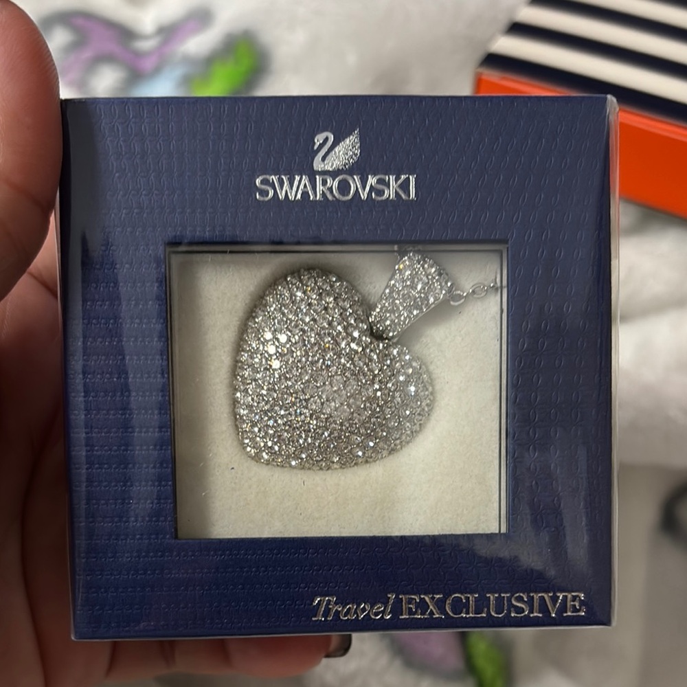 Swarovski Silver Crystal Heart Necklace